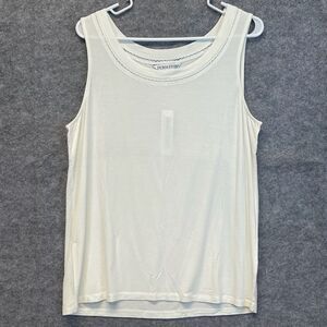 NWT PENDLETON Tank Top Women's XL Ivory Sleeveless Stretch Pullover Scoop Neck